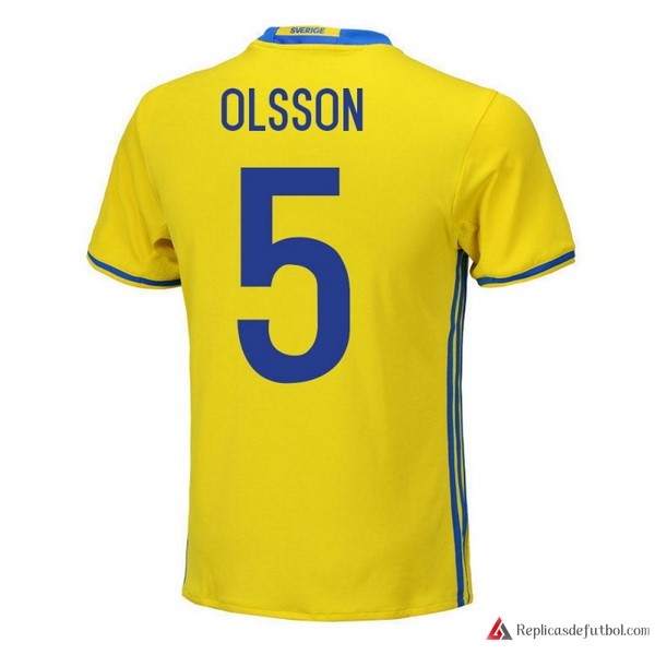 Camiseta Seleccion Sweden Primera equipación Olsson 2018 Amarillo